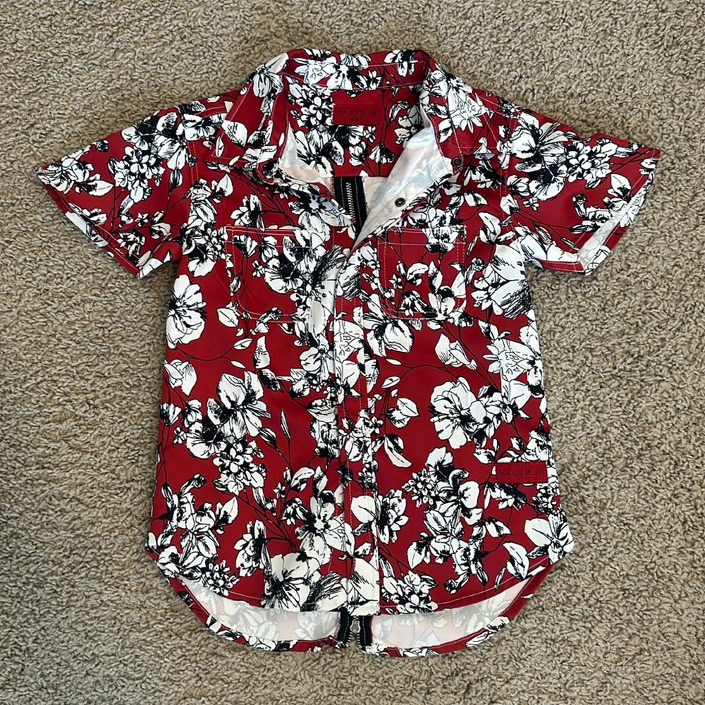 HAUS OF JR - Button Down Flower Print Shirt Size 5-6T